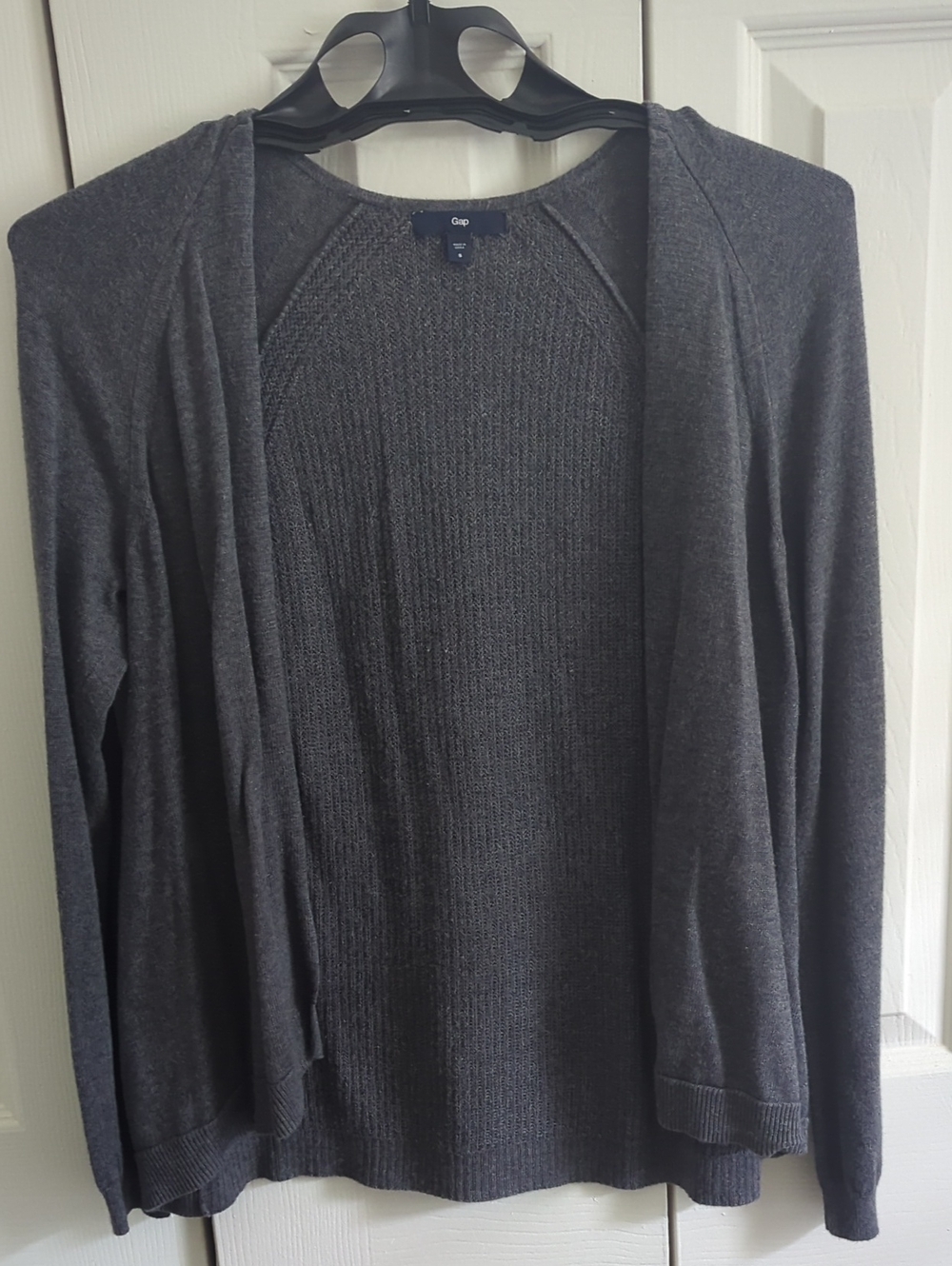 GAP Dark Gray Open-Front Lightweight Cardigan
